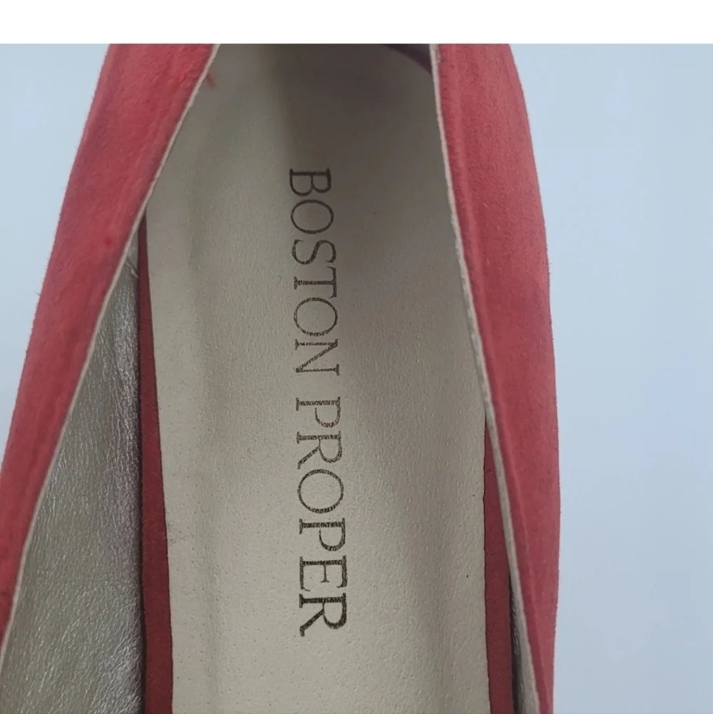 Boston Proper Pammy Red Platform Cork Wedge Closed Toe Heel Women's Size 10M